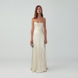 Fame and Partners - Strappy Draped Gown - Champagne